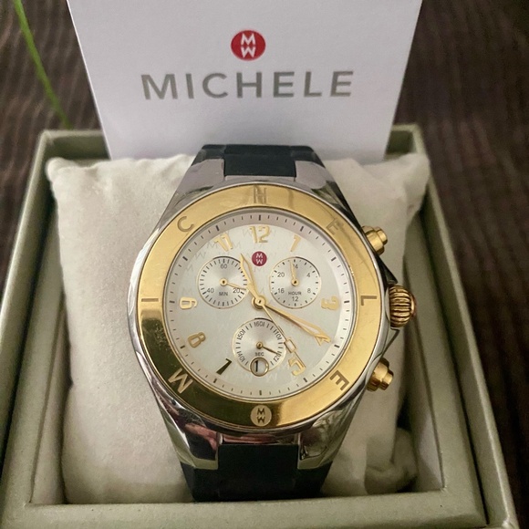 MICHELE Women's Jellybean Silicone Strap Watch (Like New) - Picture 1 of 5